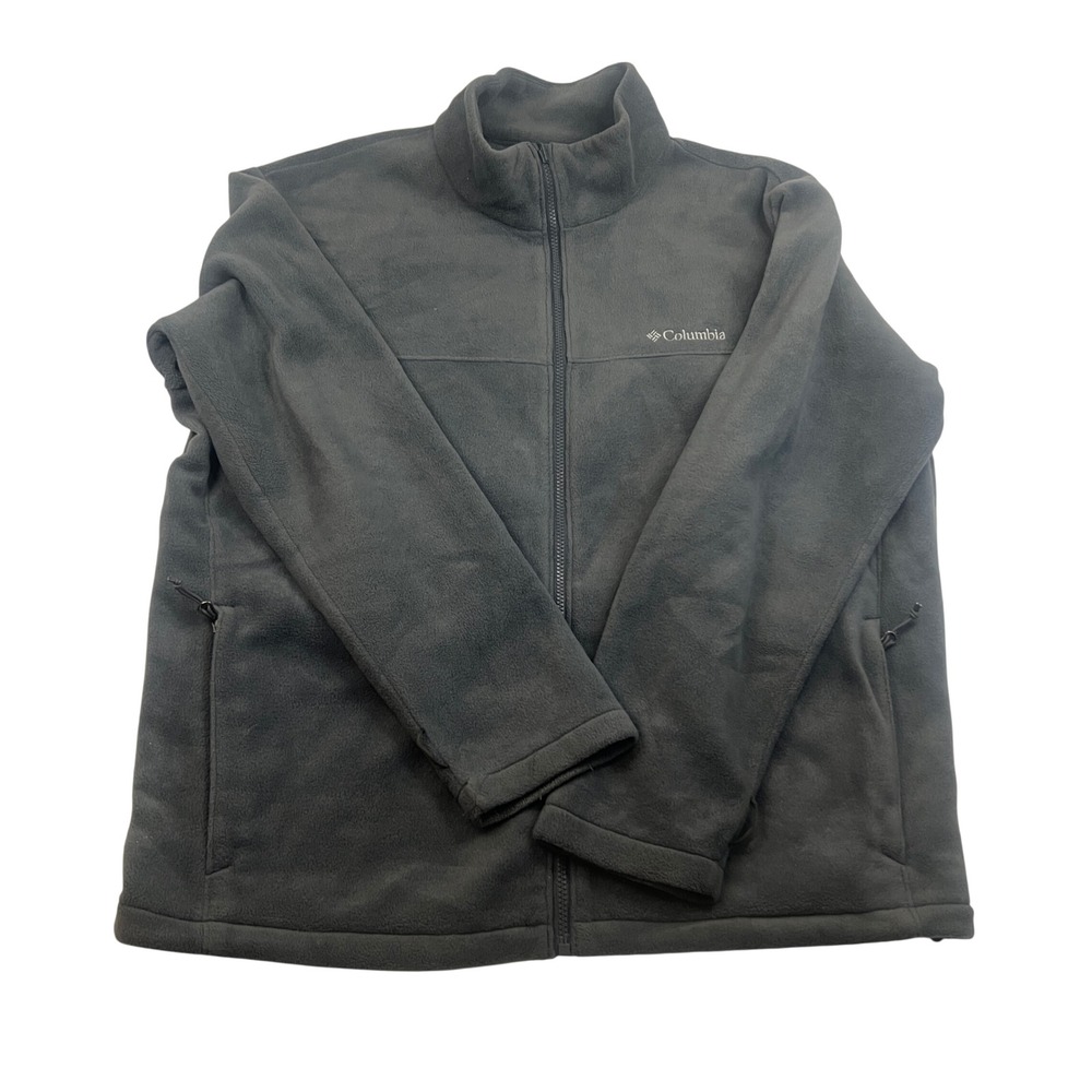 Columbia Mens XXL Interchange Fleece Jacket Charcoal Gray Full Zip Mock Neck